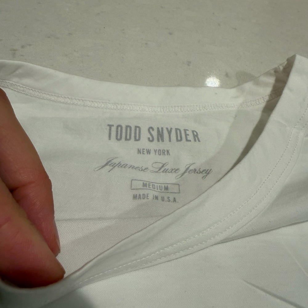Todd Snyder Men’s White Japanese Luxe Jersey T-Shirt - Medium